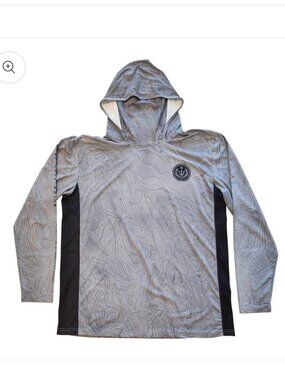 DEL MAR Performance Long Sleeve Hoodie Shirt with Mask - Mens Size Large NWT